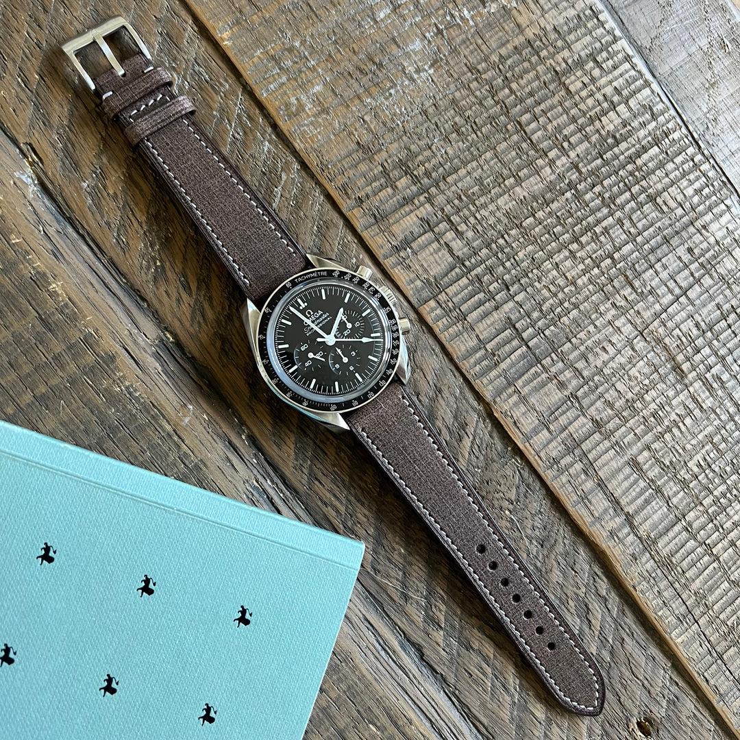 Babele Slim Leather Watch Strap - Brown