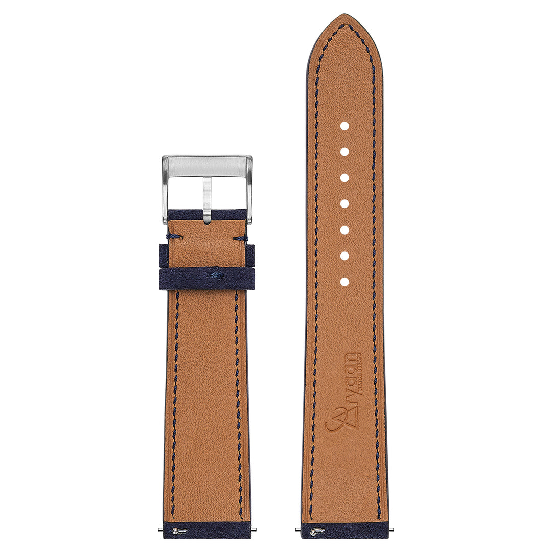 Italian Suede Leather Watch Strap - Midnight Blue