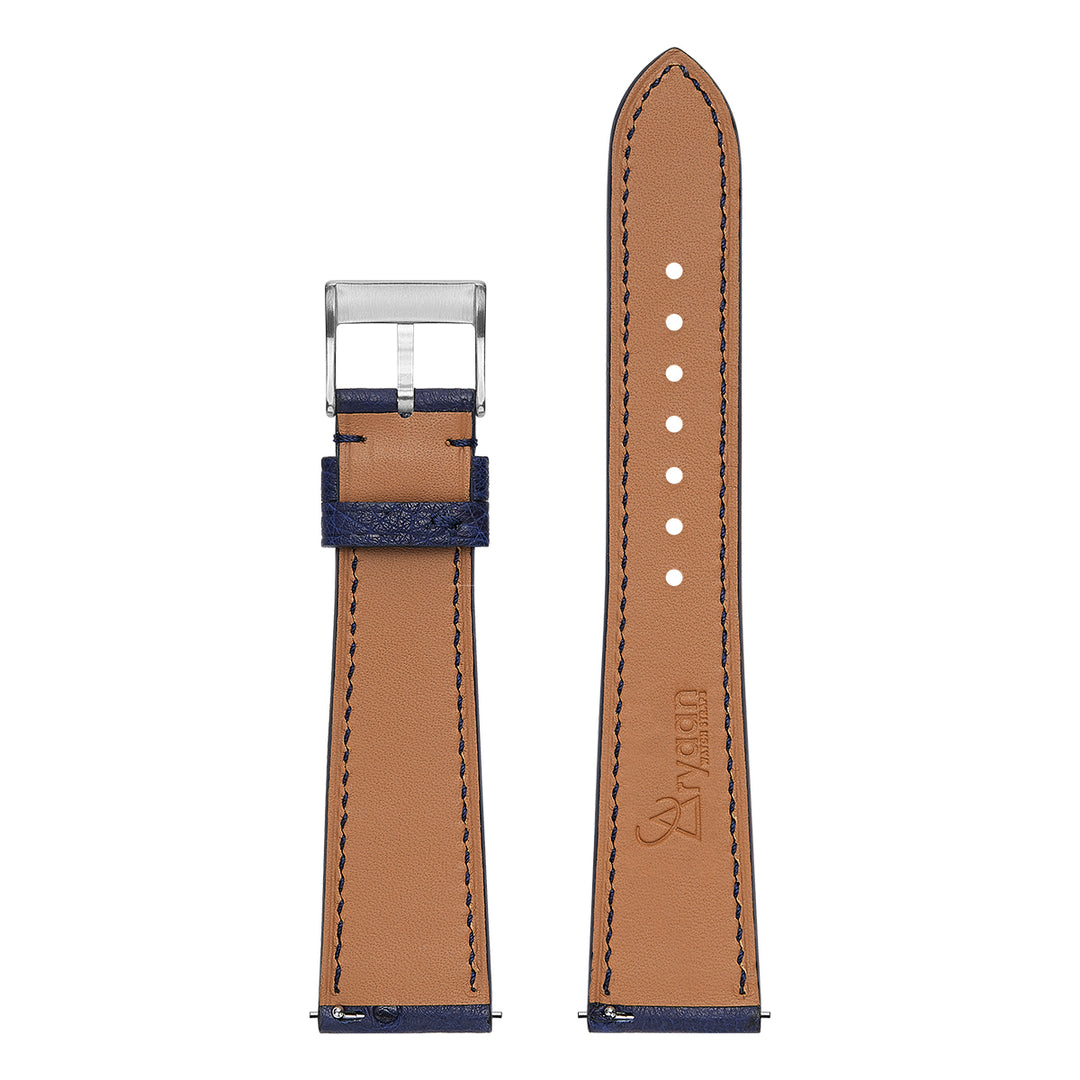 Ostrich Belly Watch Strap - Deep Blue