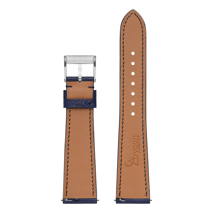 Ostrich Belly Watch Strap - Deep Blue