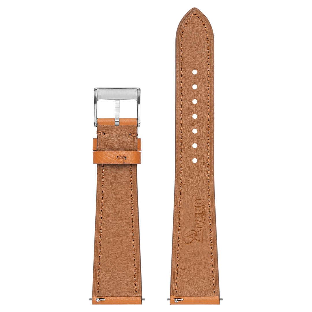 French Epsom Watch Strap - Valencia Orange