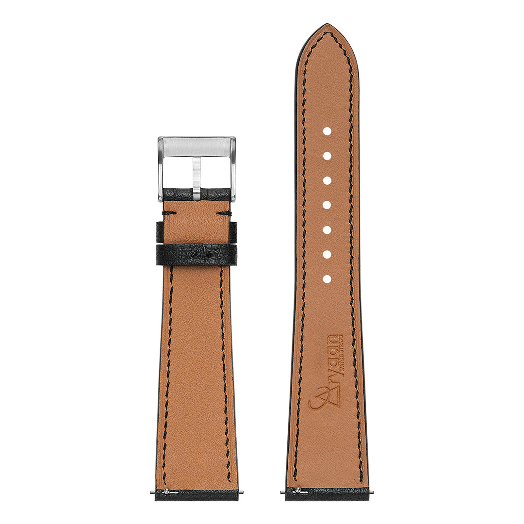 Ostrich Belly Watch Strap - Black