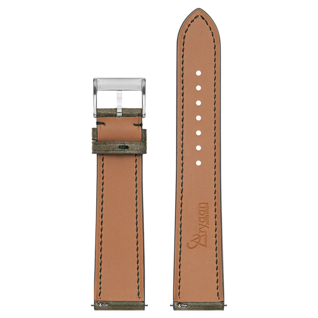 Italian Wax Leather Watch Strap - Racing Green