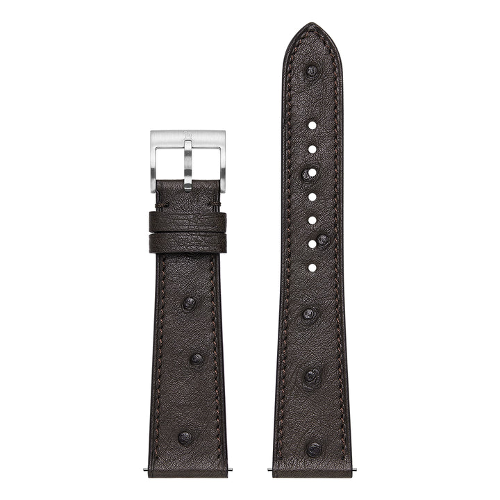 Ostrich Belly Watch Strap - Chocolate Brown