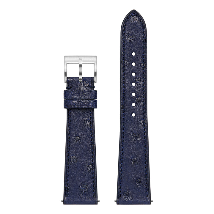 Ostrich Belly Watch Strap - Deep Blue