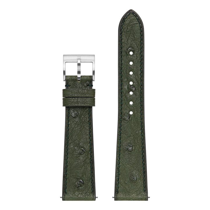 Ostrich Belly Watch Strap - Moss Green