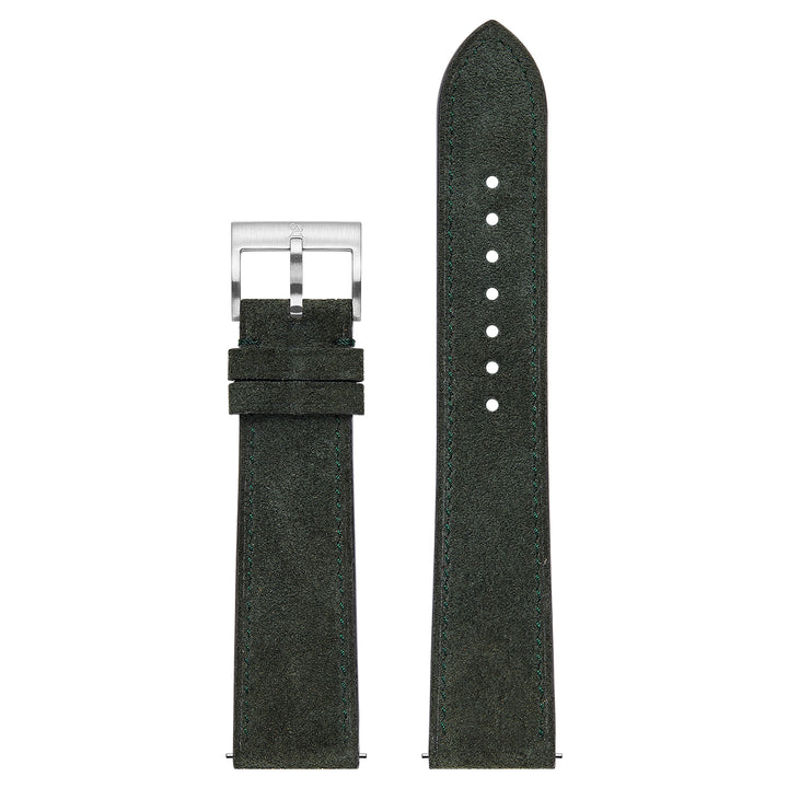 Italian Suede Leather Watch Strap - Moss Green