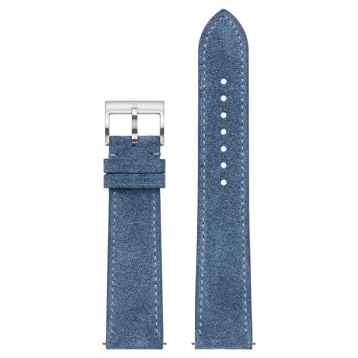 Italian Suede Leather Watch Strap - Pastel Blue