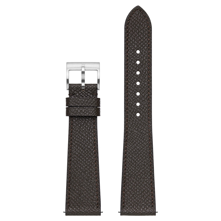 French Epsom Watch Strap - Dark Brown