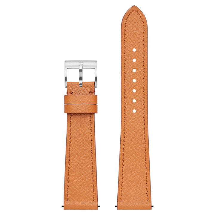 French Epsom Watch Strap - Valencia Orange