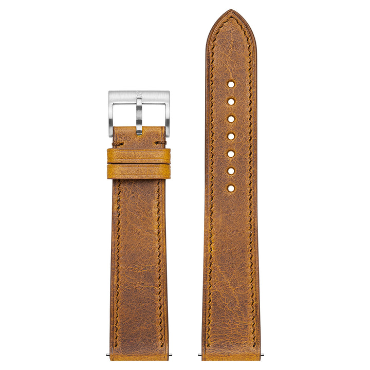 Italian Wax Leather Watch Strap - Summer Tan