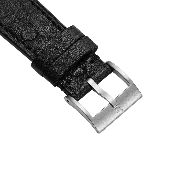 Ostrich Belly Watch Strap - Black