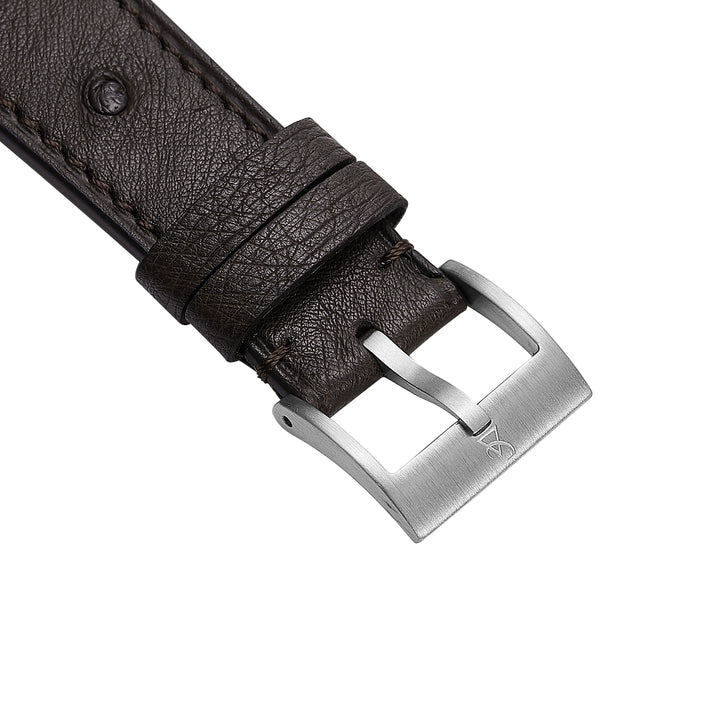 Ostrich Belly Watch Strap - Chocolate Brown