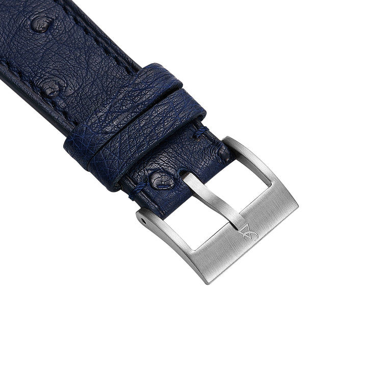 Ostrich Belly Watch Strap - Deep Blue