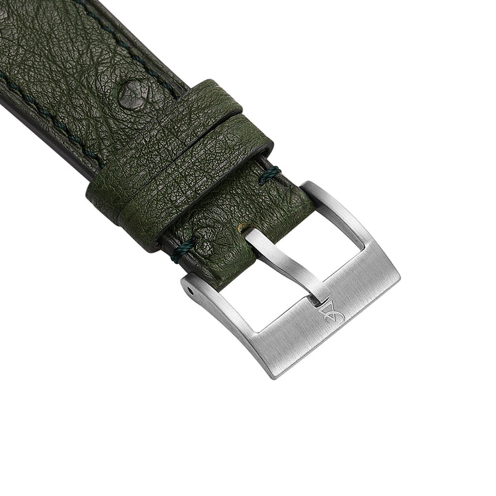 Ostrich Belly Watch Strap - Moss Green