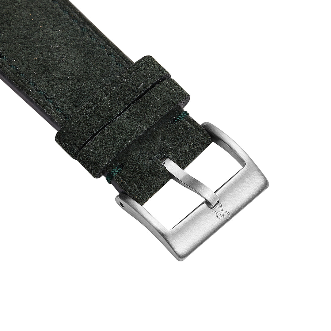 Italian Suede Leather Watch Strap - Moss Green