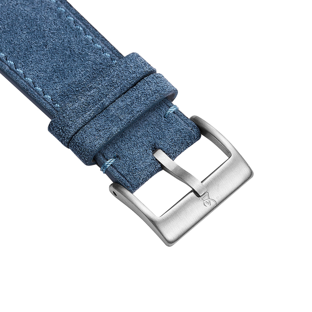 Italian Suede Leather Watch Strap - Pastel Blue