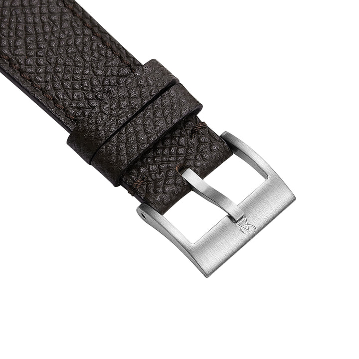 French Epsom Watch Strap - Dark Brown