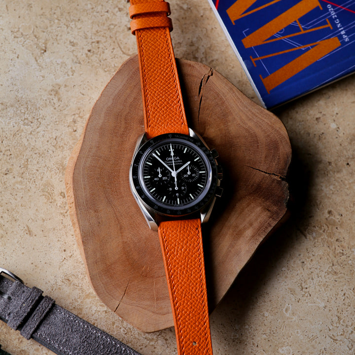 French Epsom Watch Strap - Valencia Orange