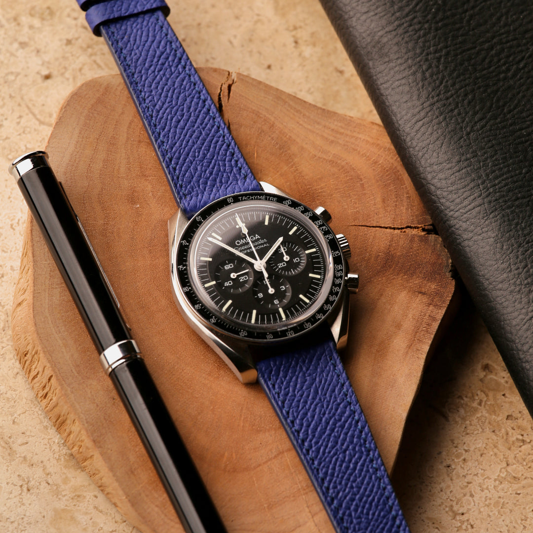 French Epsom Watch Strap - Deep Blue