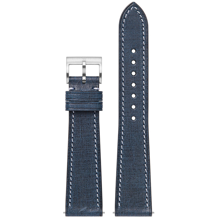 Babele Slim Leather Watch Strap - Denim Blue