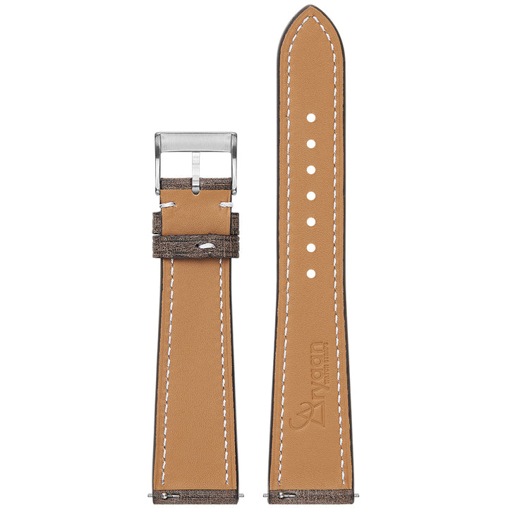 Babele Slim Leather Watch Strap - Brown