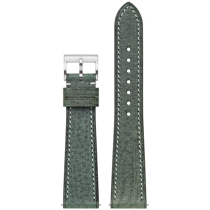 Babele Slim Leather Watch Strap - Moss Green